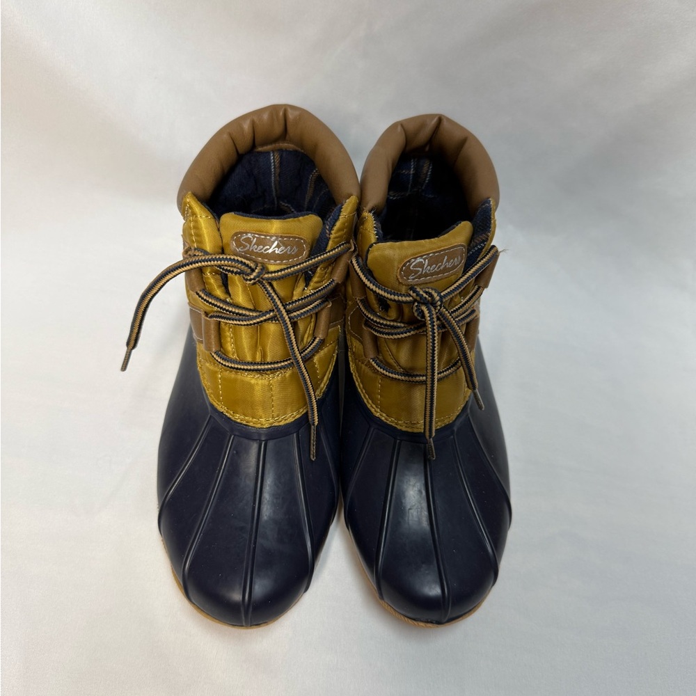 Skechers Navy and Gold Waterproof Duck Boots